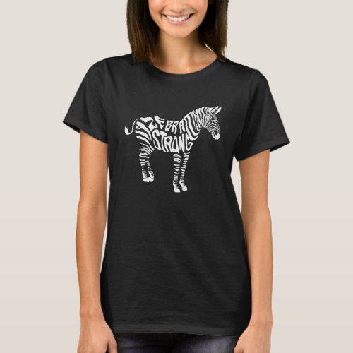 Cute Zebra Strong Ehlers Danlos Syndrome Awareness T_Shirt