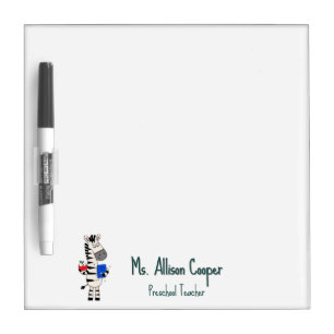 Cute Zebra Teacher Dry Erase Board