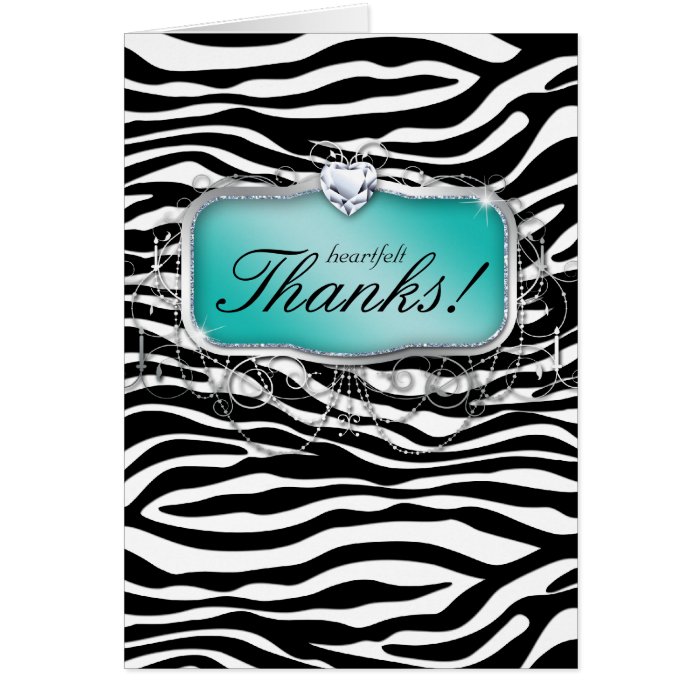 Cute Zebra Thank You Sweet 16 Birthday Cards
