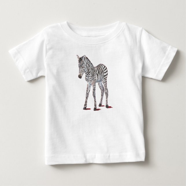 Cute Zebra Top Wildlife Design for Babies T-Shirt (Front)