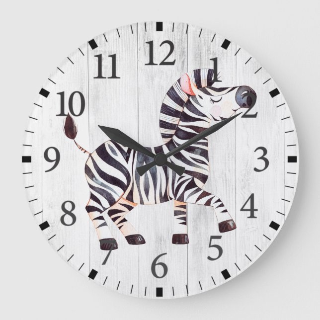 Cute Zebra Wall Clock (Front)