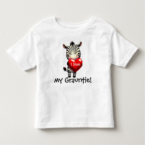 Cute Zebra with I love my Grauntie Toddler T_shirt
