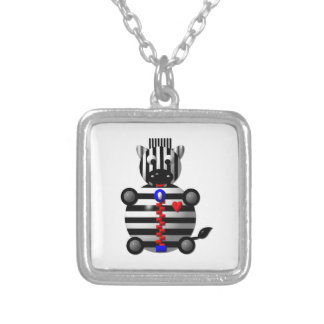 Cute Zebra with Zipper Necklace