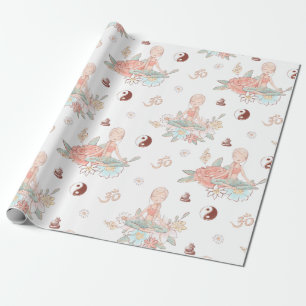 Cute Zen Yoga Meditation Lotus Namaste Gift Wrapping Paper