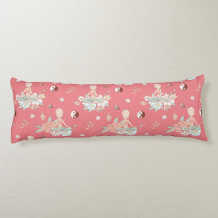 Cute Zen Yoga Meditation Pink Girly Namaste Body Body Pillow