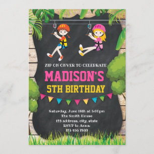 Cute zip line invitation