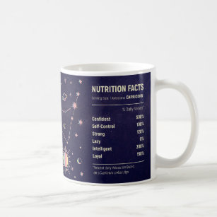 Cute Zodiac Capricorn Nutritional Facts Wrap Coffee Mug