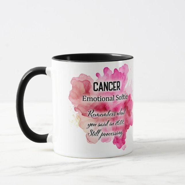 Cute Zodiac Sign Traits/ Cancer Wrap  Mug (Left)