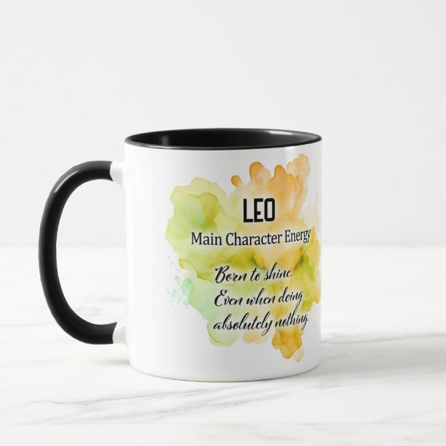 Cute Zodiac Sign Traits/ Leo Wrap  Mug (Left)
