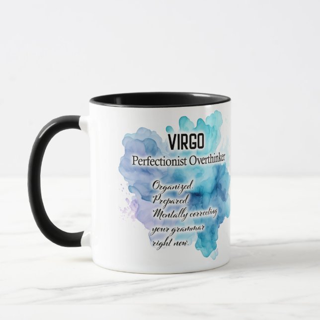 Cute Zodiac Sign Traits/ Virgo Wrap  Mug (Left)