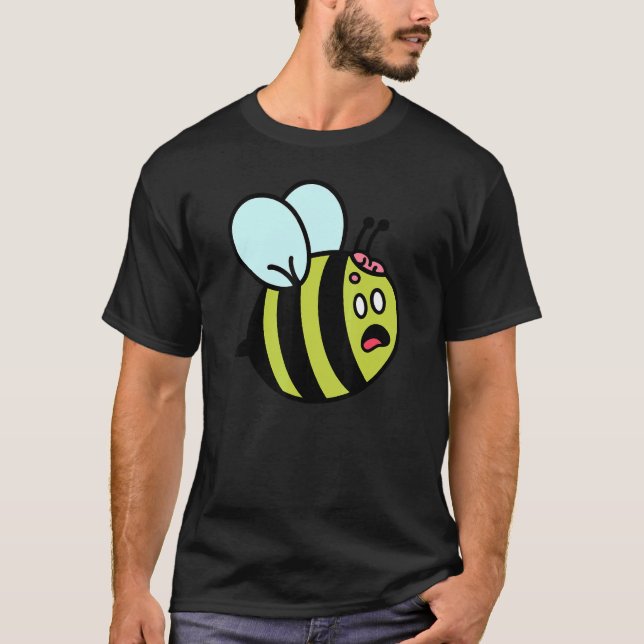 Cute Zombie Bee Zombee Halloween Graphic  Sarcasti T-Shirt (Front)