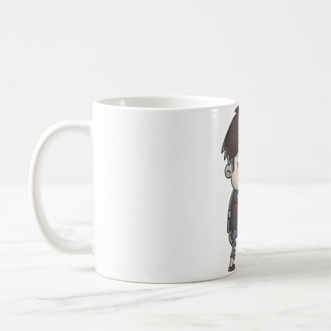 Cute Zombie Boy Coffee Mug (Left)
