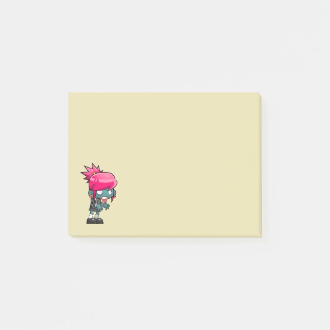 Cute Zombie Girl Illustration Post-it Notes (Front)