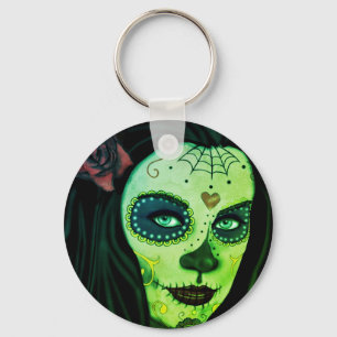 Cute Zombie Gothic Girl Keychain