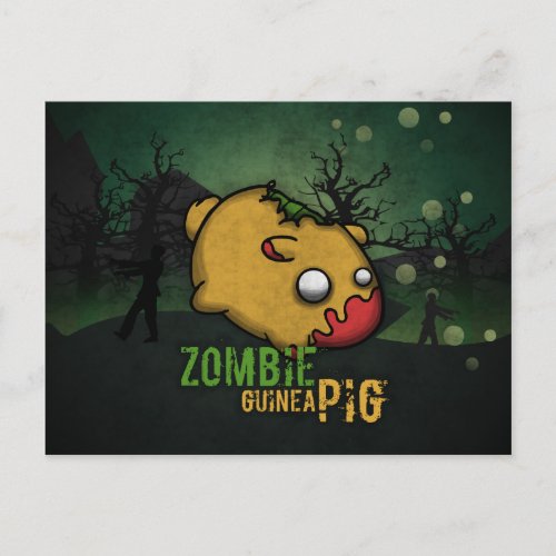 Cute Zombie Guinea Pig Postcard