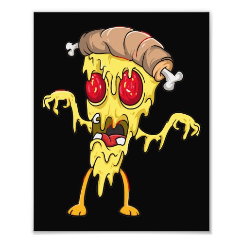 Cute Zombie Pizza slice Photo Print