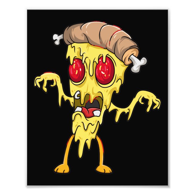 Cute Zombie Pizza slice Photo Print (Front)