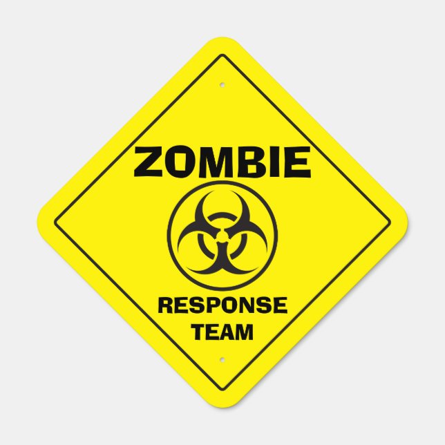 Cute Zombie Response Team Metal Sign (Front)