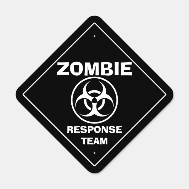 Cute Zombie Response Team Metal Sign (Front)