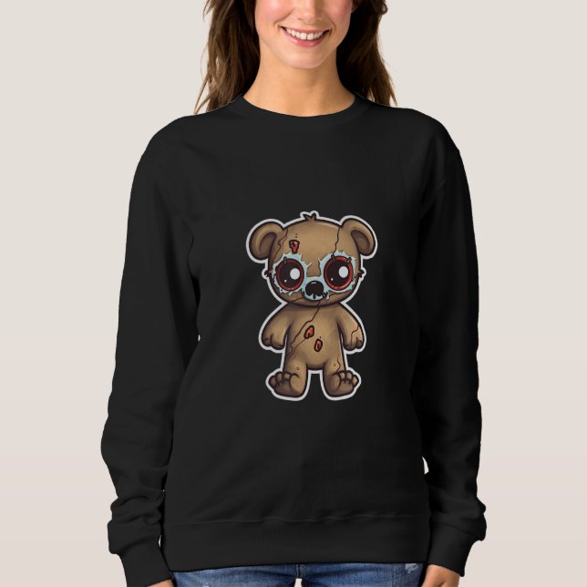 Cute Zombie Teddy Bear Sweatshirt (Front)