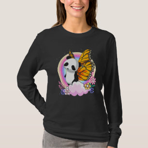 Cute Zoo Animal Fantasy Rainbow Butterfly Panda T-Shirt
