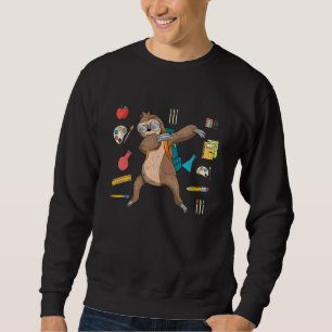Cute Zoo Animal  Kids School Student Dabbing Sloth Sweatshirt