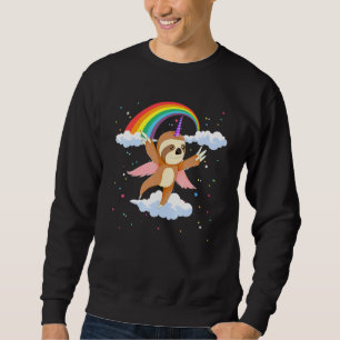 Cute Zoo Animal Lover Rainbow Slothicorn Unicorn S Sweatshirt