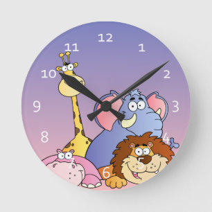 Cute Zoo Animals Clocks