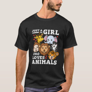 Cute Zoo Animals Elephant & Giraffe Illustration  T-Shirt