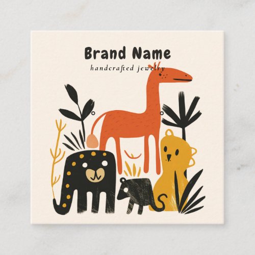 Cute Zoo Friends Illustration Earring Display Card