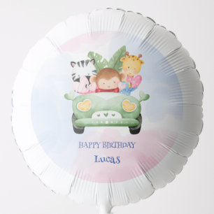 Cute zoo love car Safari jungle Birthday party Balloon