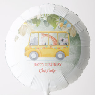 Cute zoo School Bus Safari jungle Birthday party Balloon