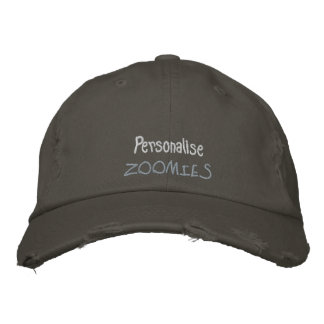 Cute Zoomies Dog Owners Quote Rustic Gray Embroidered Baseball Cap
