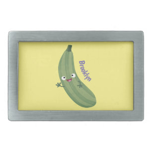 Cute zucchini happy cartoon illustration belt buckle