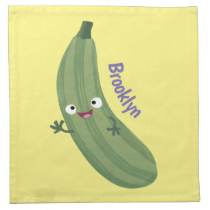 Cute zucchini happy cartoon illustration cloth napkin