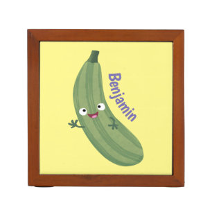 Cute zucchini happy cartoon illustration desk organizer