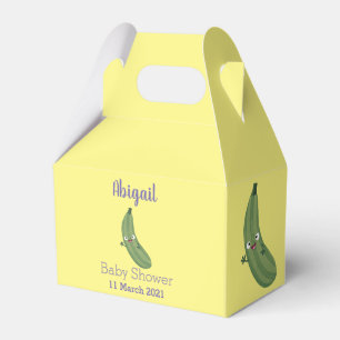 Cute zucchini happy cartoon illustration  favor boxes