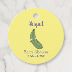 Cute zucchini happy cartoon illustration favor tags