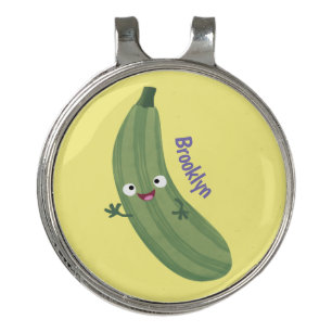 Cute zucchini happy cartoon illustration golf hat clip