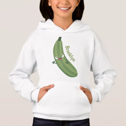 Cute zucchini happy cartoon illustration hoodie