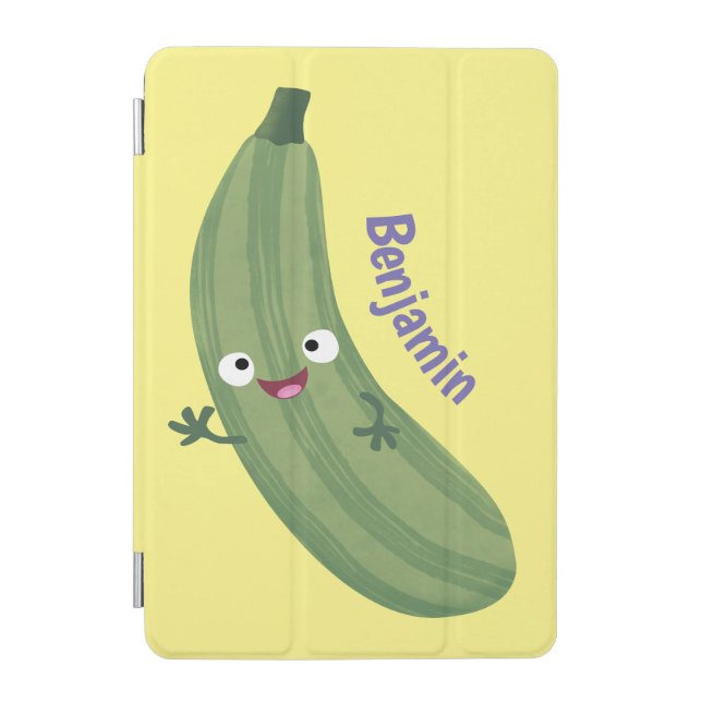 Cute zucchini happy cartoon illustration iPad mini cover (Front)
