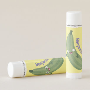 Cute zucchini happy cartoon illustration lip balm