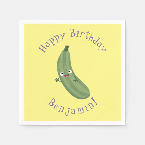 Cute zucchini happy cartoon illustration napkins