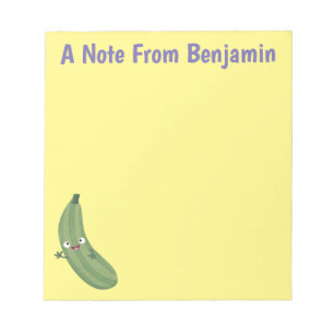 Cute zucchini happy cartoon illustration notepad