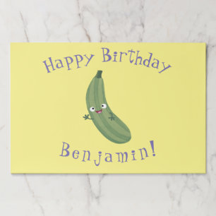 Cute zucchini happy cartoon illustration paper pad