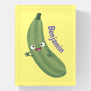 Cute zucchini happy cartoon illustration paperweight