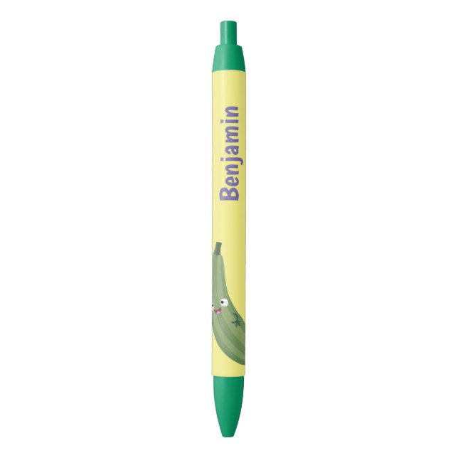 Cute zucchini happy cartoon illustration pen (Front Vertical)