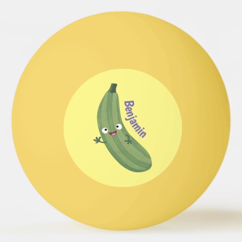 Cute zucchini happy cartoon illustration ping pong ball