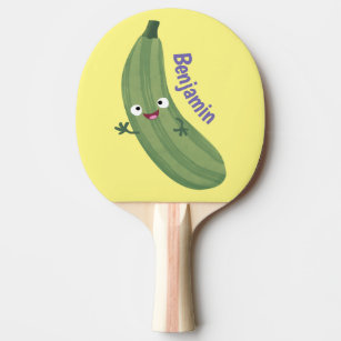 Cute zucchini happy cartoon illustration ping pong paddle
