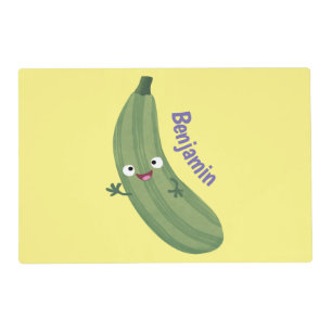 Cute zucchini happy cartoon illustration placemat